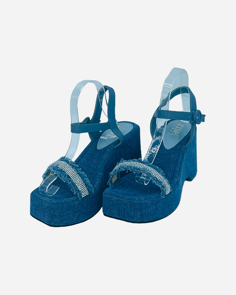 Blue Jeans on Beach Sandals