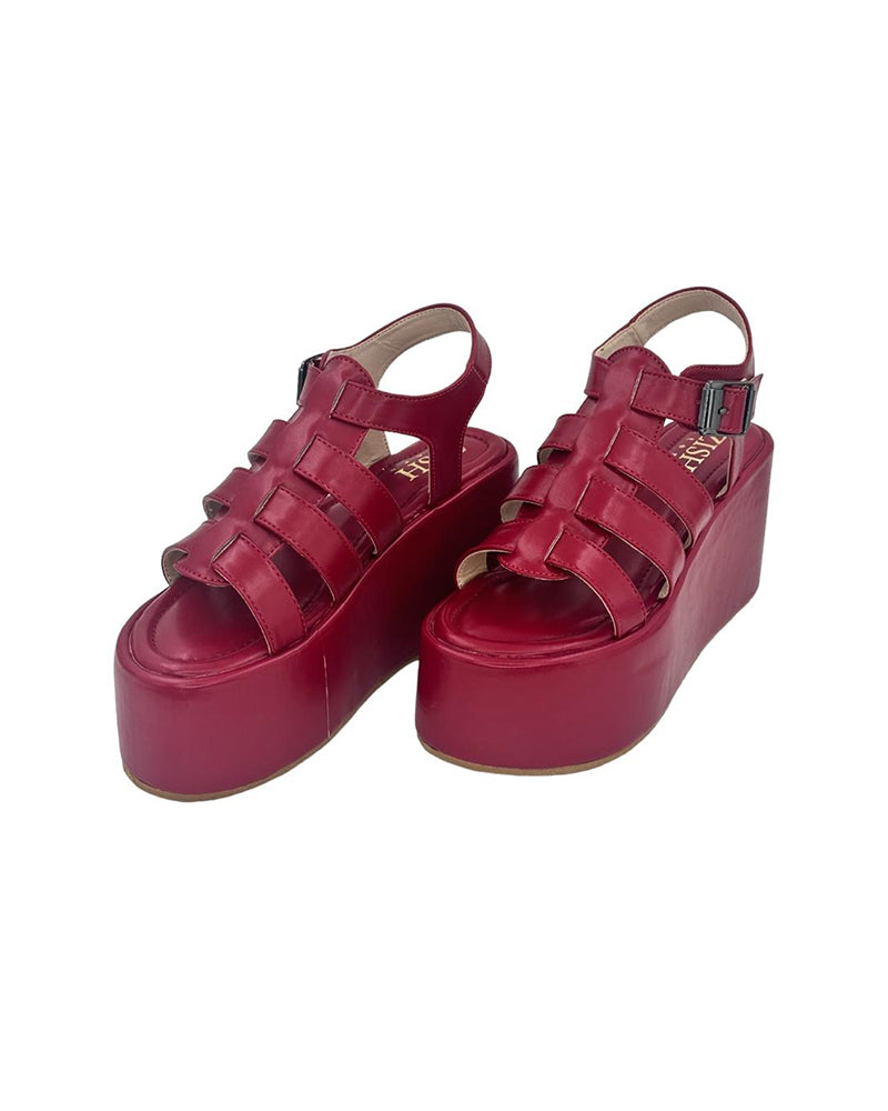 Red Caged Sandals Zish Store